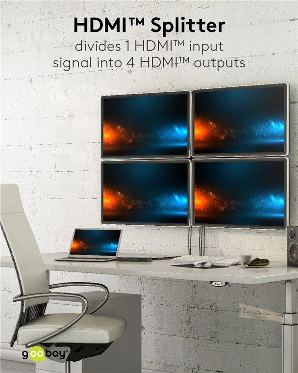GOOBAY HDMI splitter 58482, 4 σε 1, 4K/30Hz, μαύρο — εικόνα 3