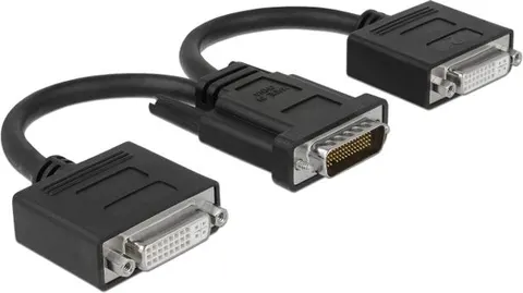 DELOCK αντάπτορας DMS-59 σε 2x DVI 65281, 20cm, μαύρος