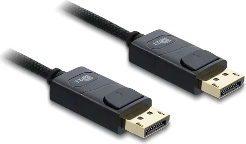 DELOCK καλώδιο DisplayPort 2.1 81672, 16K/60Hz, 80 Gbps, 2m, μαύρο