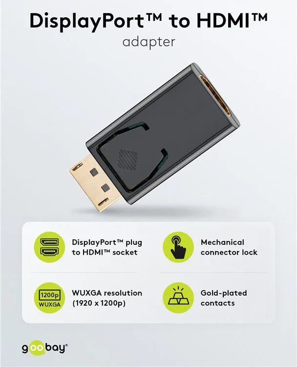 GOOBAY αντάπτορας DisplayPort σε HDMI 51719, 1920x1200p, μαύρος — εικόνα 3