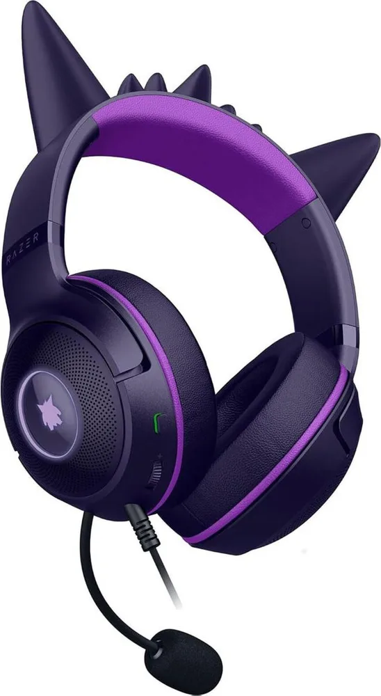 Razer Kraken Kitty V2 Gengar Pokemon Ed. – RGB – USB 7.1 Gaming Headset – Purple Ears –PC/PS5/SWITCH — εικόνα 2