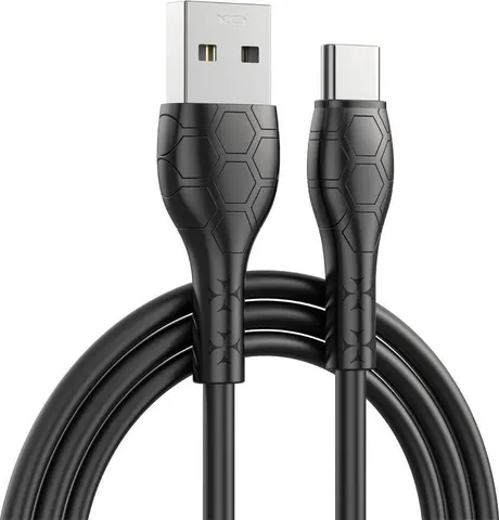 XO NB240 Football καλώδιο φόρτισης Type-C Soft Rubber Cable, μαύρο