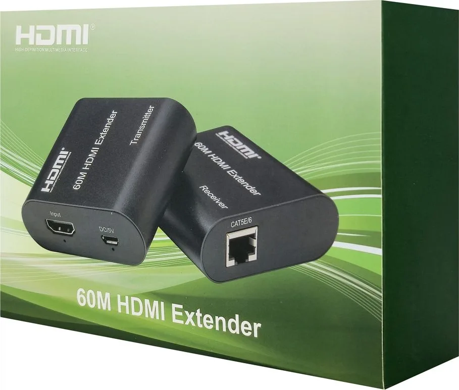POWERTECH HDMI video extender CAB-H204 μέσω καλωδίου RJ45, 1080p/60Hz, με loop, έως 120m — εικόνα 5
