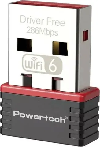 POWERTECH ασύρματος USB αντάπτορας δικτύου PT-1383, 300Mbps WiFi 6
