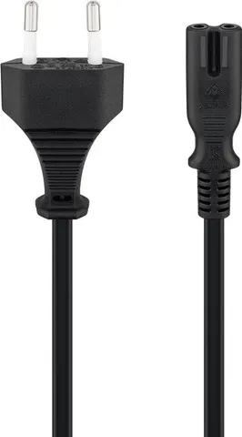 GOOBAY καλώδιο τροφοδοσίας Euro 50084, 2x0.75 mm², 1.5m, μαύρο