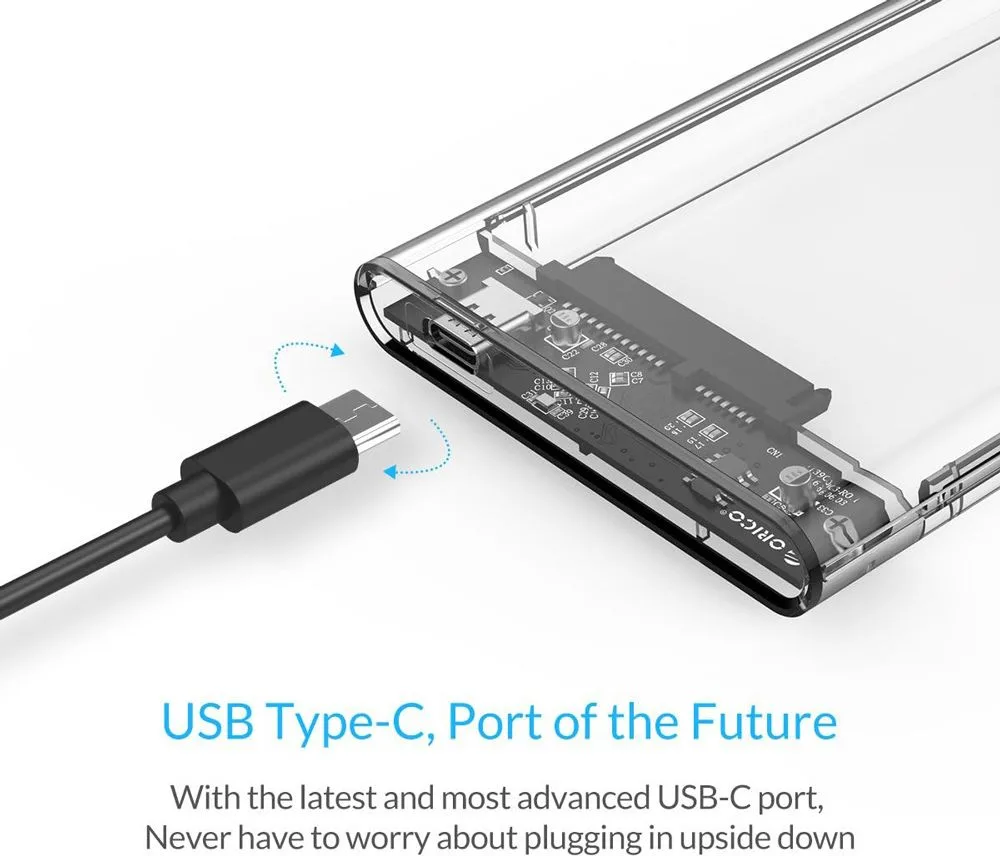 ORICO θήκη για 2.5" SATA HDD/SSD 2139C3, 5Gbps, διάφανη — εικόνα 4