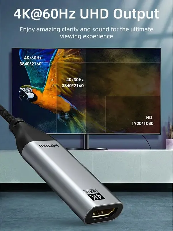 CABLETIME αντάπτορας USB-C σε HDMI CT-C160-PU31-CMHDFN1, 4K/60Hz, 0.15m, μαύρος — εικόνα 3