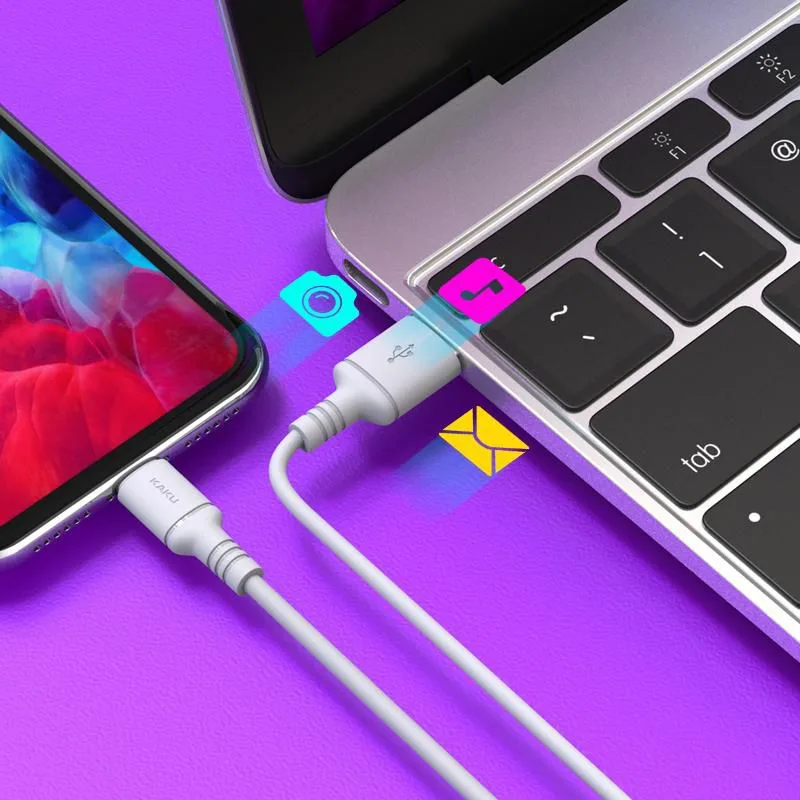 KAKUSIGA καλώδιο Lightning σε USB KSC-421, 2.8A, 480Mbps, 2m, λευκό — εικόνα 2