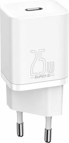 BASEUS Super SI, φορτιστής ΓΡΗΓΟΡΗΣ φόρτισης, 1 θύρα, 25W, ΛΕΥΚΟΣ
