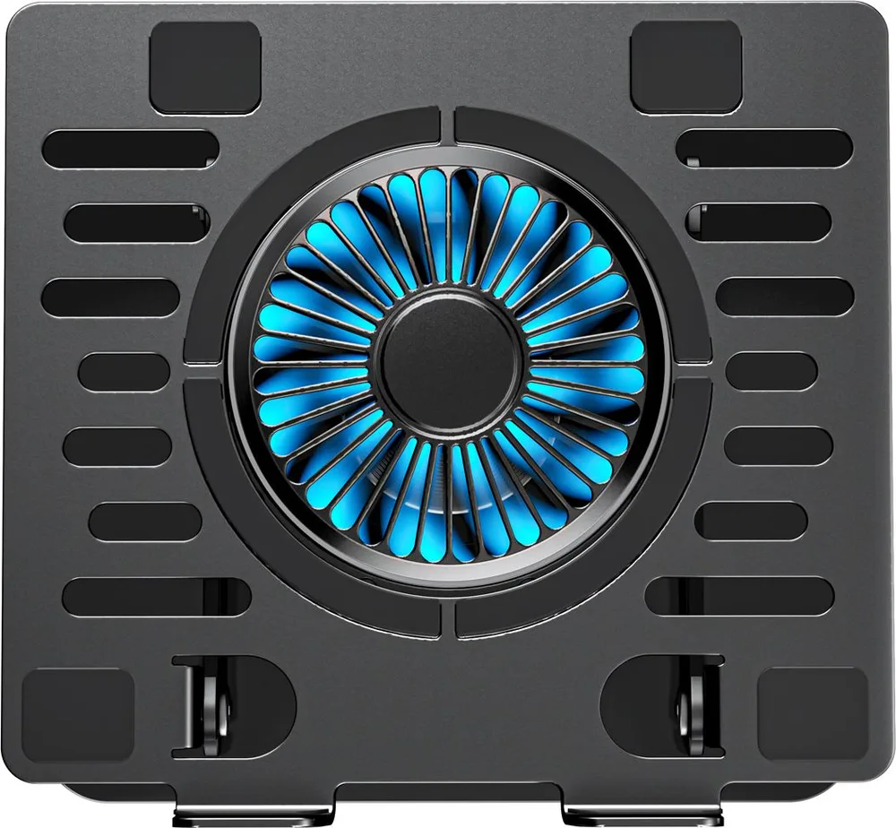 POWERTECH βάση & ψύξη laptop PT-1630 έως 17", 110mm LED fan, μεταλλική, μαύρη — εικόνα 7