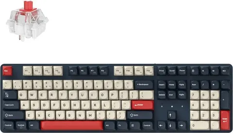 Keychron J5 (KJ5-H1Z) QMK Wireless Mechanical Keyboard Red Switch Hot-Swap RGB 100% US Dark Blue