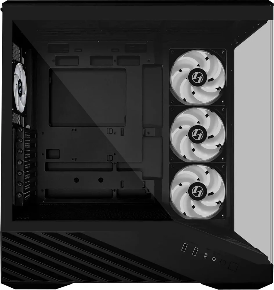 LIAN LI Vector V100 Black - 4 x 120mm ARGB - LED RGB Strip - Tempered Glass - ATX Case — εικόνα 2