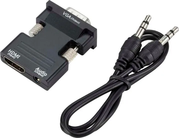 POWERTECH αντάπτορας HDMI σε VGA CAB-H120 με 3.5mm, μαύρος — εικόνα 2