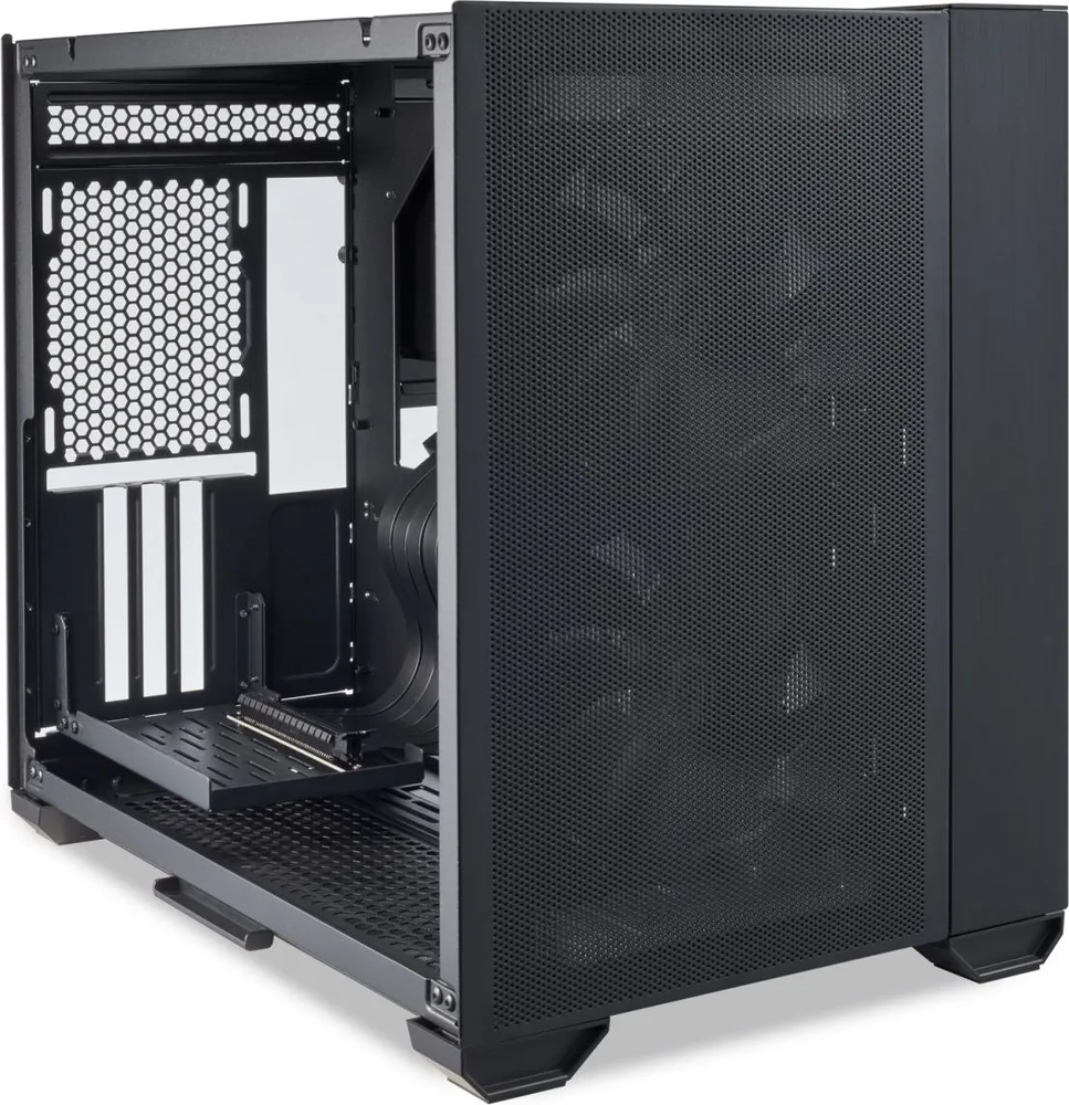 LIAN LI O11 AIR MINI Black PC Case ATX / M-ATX with 3 standard Fans (front 120mmx2, rear 120mmx1) Me — εικόνα 2