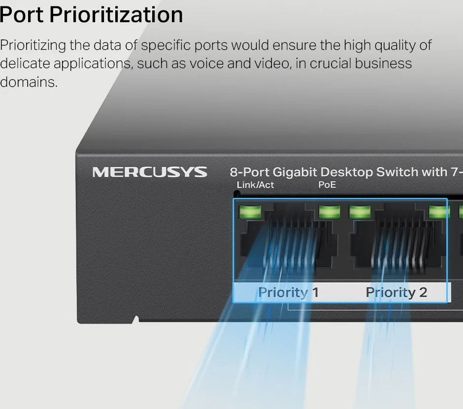 MERCUSYS Desktop Switch MS108GP, 8x 10/100/1000 Mbps, PoE+, V.1.20 — εικόνα 6