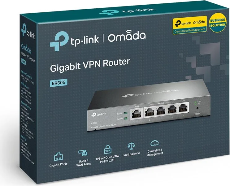 TP-LINK Gigabit VPN router ER605, 5x Ethernet port, Ver 1.0 — εικόνα 5