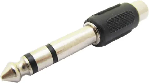 POWERTECH αντάπτορας stereo 6.35mm σε RCA CAB-J024, μαύρος, 5τμχ