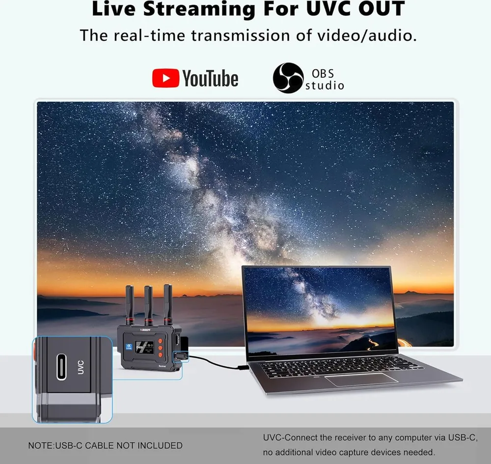 VRRIIS HDMI σύστημα ασύρματης μετάδοσης βίντεο WL096 Pro, 4K, 5GHz, έως 450m — εικόνα 4