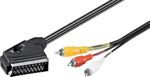 GOOBAY καλώδιο SCART 21-pin σε 3x RCA 50364, 2m, μαύρο