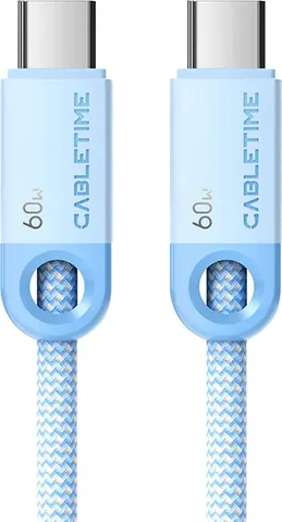 CABLETIME καλώδιο USB-C CT-CM60-PBL, 60W PD, 480Mbps, 1m, μπλε