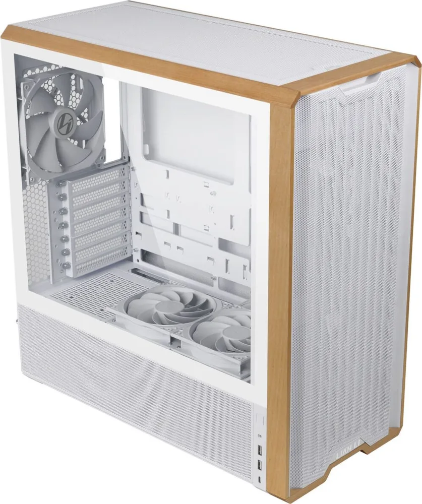LIAN LI LANCOOL 217 White - Wood Accent - ATX PC Case (5 FANS) 2 x 170mm, 1 x 140mm & 2 x 120mm PWM — εικόνα 2