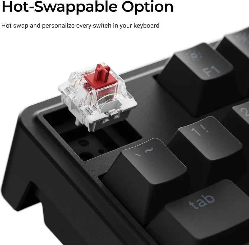 Keychron C3 Pro (C3PX-H1) QMK/VIA Mechanical Red Switch - 8K Polling Rate Hot Swap. 80% US RGB — εικόνα 5