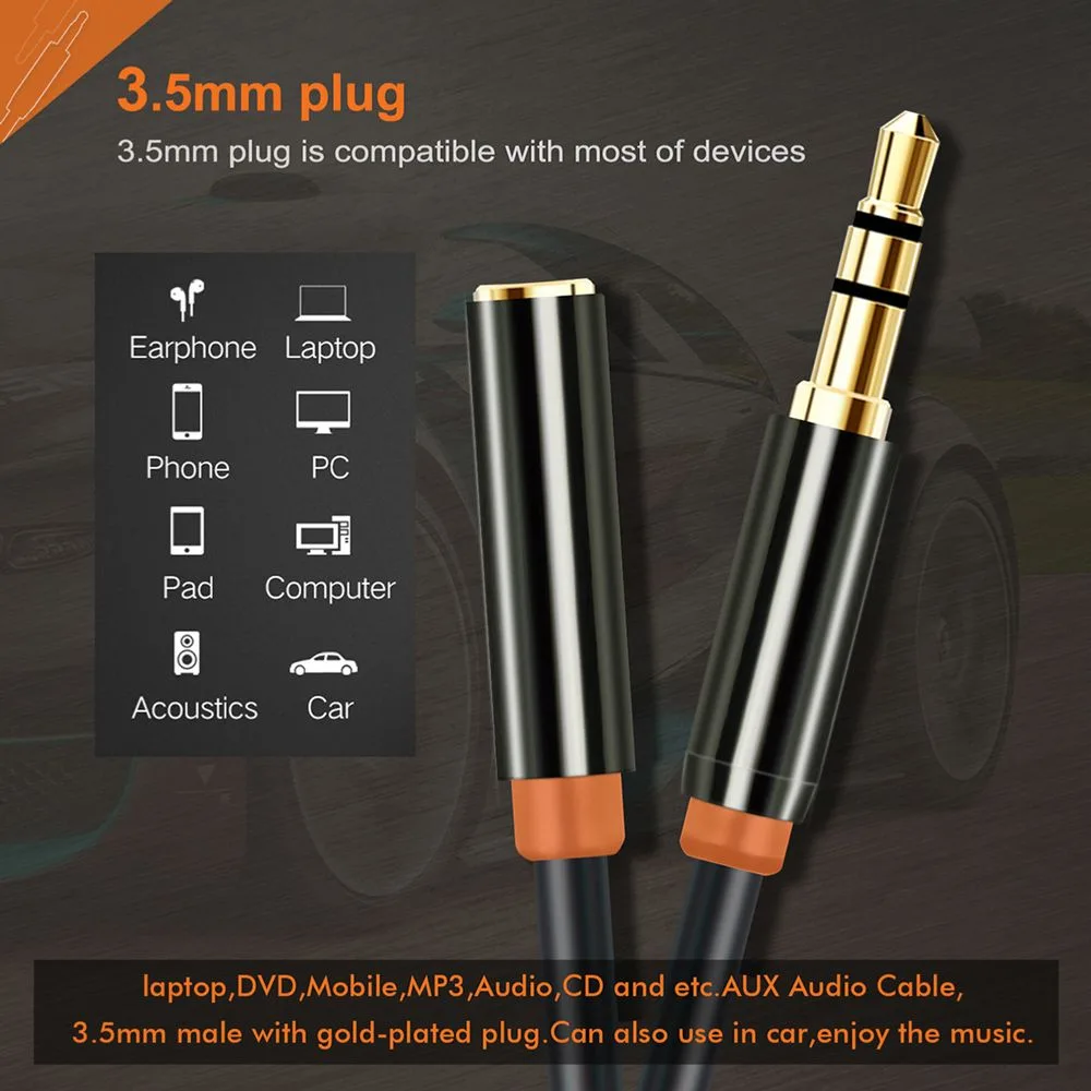 CABLETIME καλώδιο προέκτασης ήχου 3.5mm CT-AV311-P11FG, gold plated, 0.5m, μαύρο — εικόνα 5