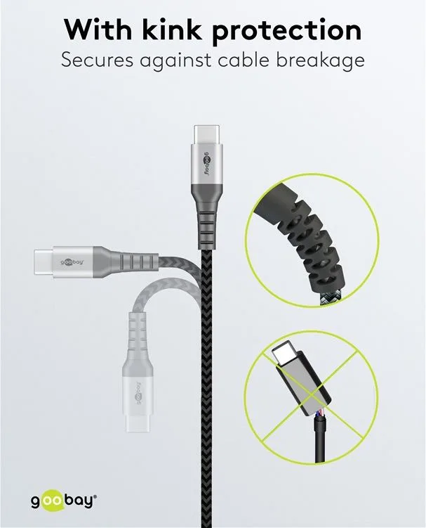 GOOBAY καλώδιο USB-C 49301, 60W, 480Mbps, 0.50m, μαύρο — εικόνα 3
