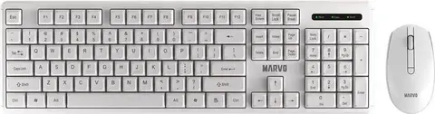 MARVO Office WS005 ασύρματο σετ Πληκτρολογιο/ποντικι, λευκό