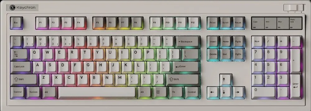 Keychron R6 (R6-M1) QMK Wireless Mechanical Keyboard Red Switch Hot-Swap RGB 100% US Retro — εικόνα 2