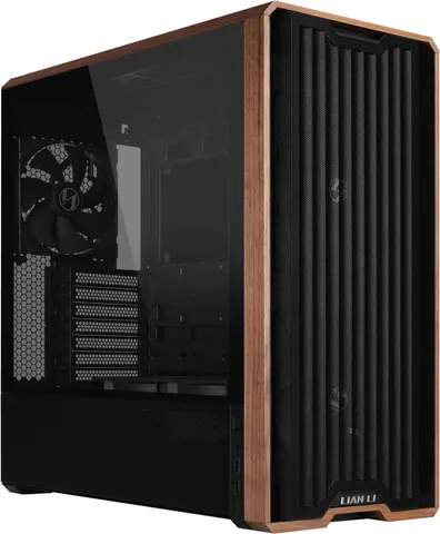 LIAN LI LANCOOL 217 Black - Wood Accent - ATX PC Case (5 FANS) 2 x 170mm, 1 x 140mm & 2 x 120mm PWM