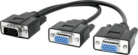 POWERTECH VGA splitter CAB-G014, 2 σε 1, HD, 0.2m, μαύρο