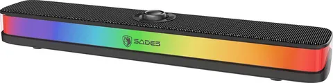 SADES soundbar Posevolt με RGB φωτισμό, 10W, Bluetooth & USB-C/USB, μαύρο