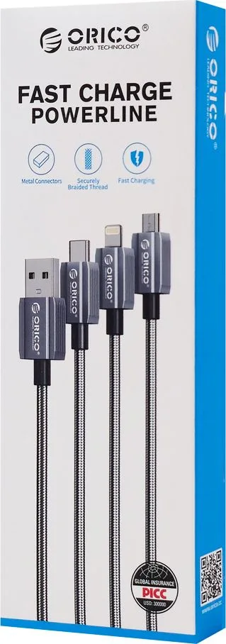 ORICO καλώδιο Lightning σε USB-C GQA29, 29W, 480Mbps, 1m, μαύρο — εικόνα 3
