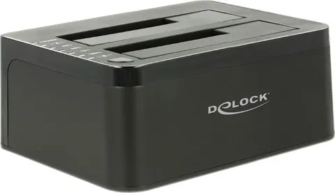 DELOCK docking station για 2.5" ή 3.5" SATA HDD/SSD 62661, 2 θέσεων, 6Gbps, clone function, μαύρο