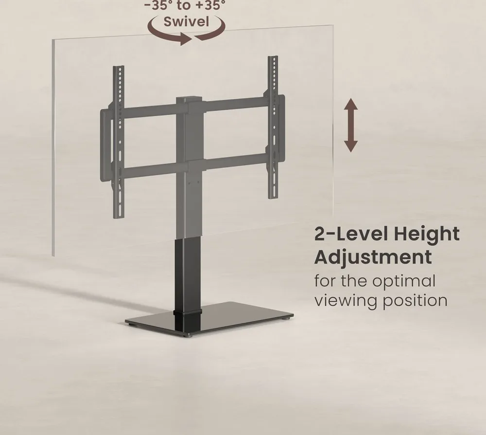 POWERTECH επιτραπέζια βάση τηλεόρασης PT-1565, 37-75", έως 40kg — εικόνα 3
