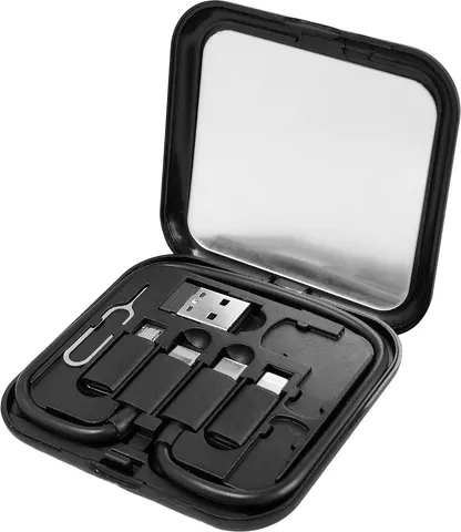 POWERTECH all in one κιτ φόρτισης με καλώδιο & αντάπτορες CAB-U162, 60W, 30cm, μαύρο