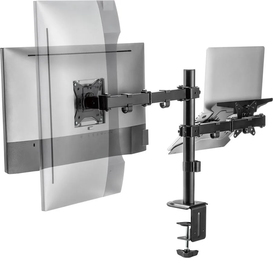 BRATECK βάση γραφείου οθόνης LDT66-C024ML, 17-32", έως 9kg, με θέση για laptop — εικόνα 4