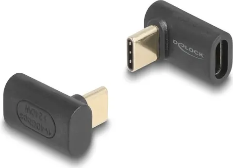 DELOCK αντάπτορας USB-C 60246, αρσενικό σε θηλυκό, 240W, 40Gbps, μαύρος