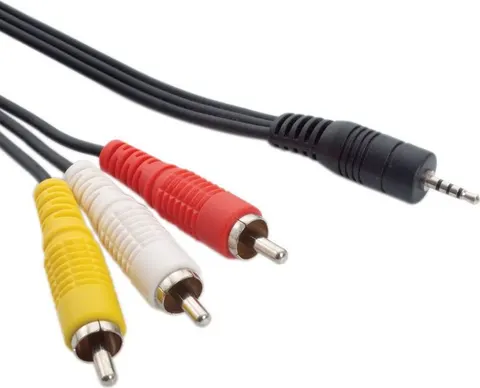 POWERTECH καλώδιο 3x RCA (M) σε jack 3.5mm (M) CAB-R010, 1.5m