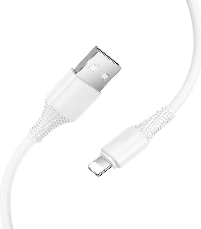 HOCO X120 Beneficio καλώδιο USB TO Lightning, 1m, 27W, λευκό — εικόνα 2