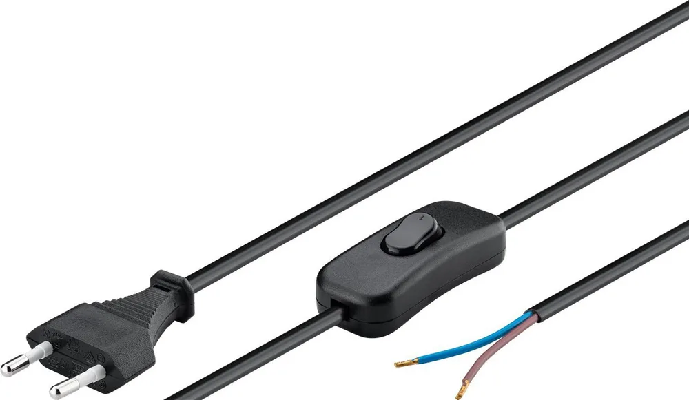 POWERTECH καλώδιο τροφοδοσίας CAB-P033 με διακόπτη, 0.75mm², 1.5m, μαύρο — εικόνα 2
