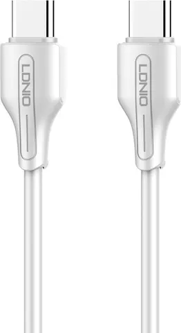 LDNIO καλώδιο USB-C σε USB-C LC121C, 65W PD, 1m, λευκό