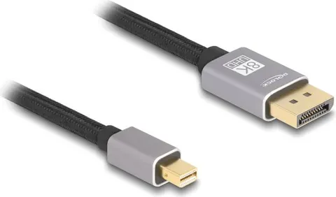 DELOCK καλώδιο mini DisplayPort σε DisplayPort 81092, 8K/60Hz, 32.4 Gbps, 2m, μαύρο