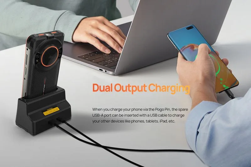 ULEFONE βάση φόρτισης DC3103 για Power Armor 16 Pro, 10W, μαύρη — εικόνα 3