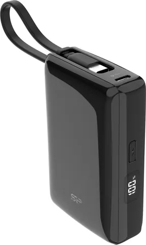 SILICON POWER power bank CP10 με καλώδιο USB-C, 2x θύρες εξόδου, 10000mAh, 20W, μαύρο