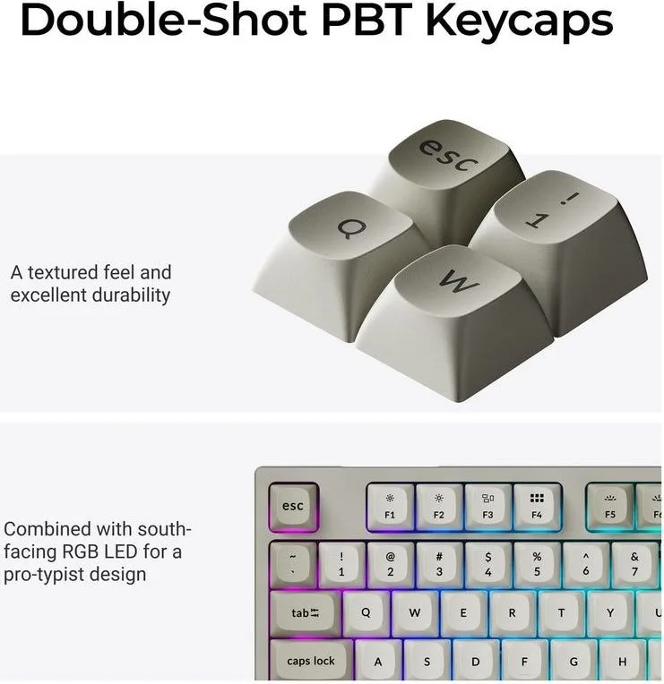 Keychron C1 Pro (C1PX-M1) QMK/VIA Mechanical Red Switch - 8K Polling Rate Hot Swap.80% US Retro RGB — εικόνα 6