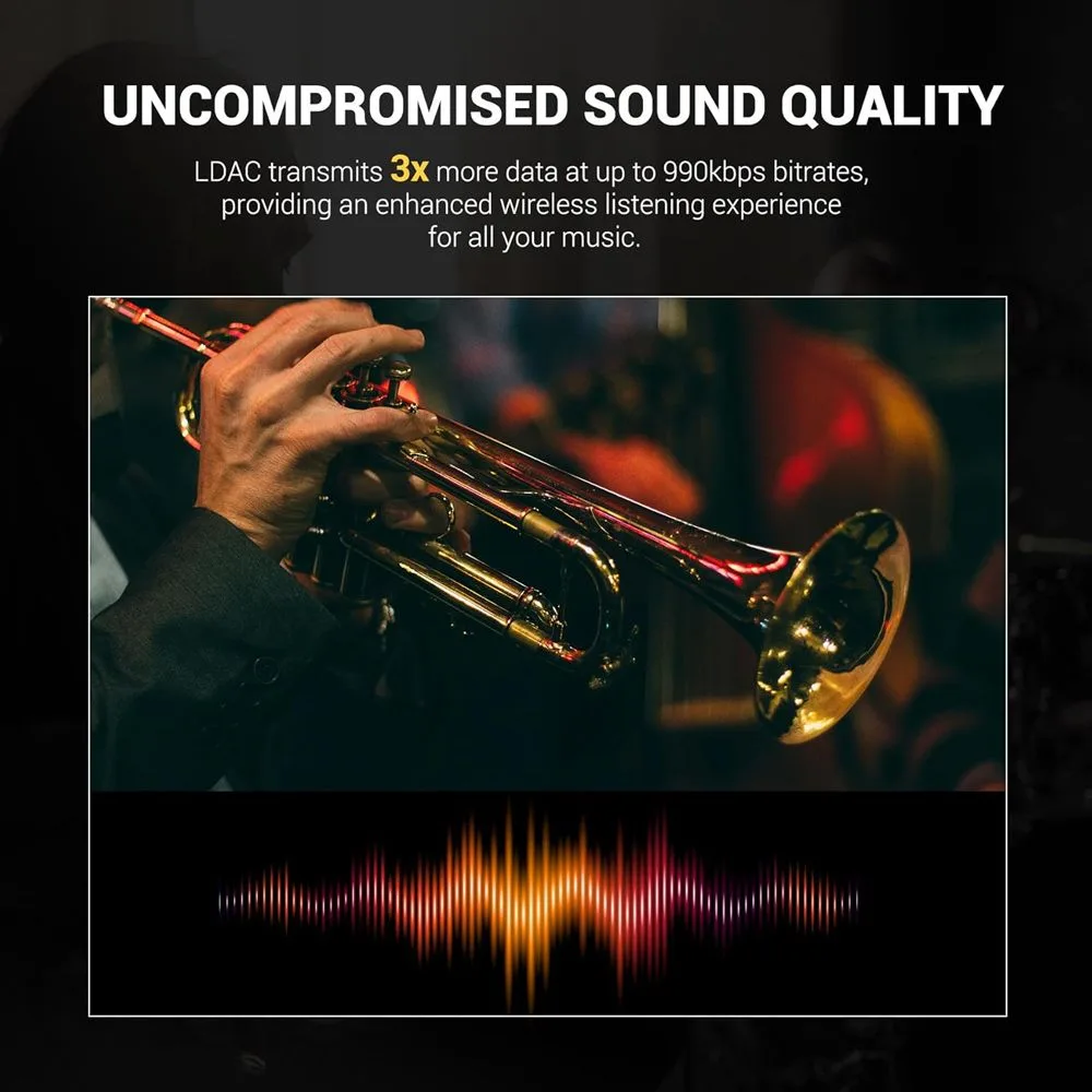 ONEODIO headphones Focus A5, ενσύρματα & ασύρματα, Hybrid ANC, 40mm, 600mAh, μαύρο — εικόνα 5