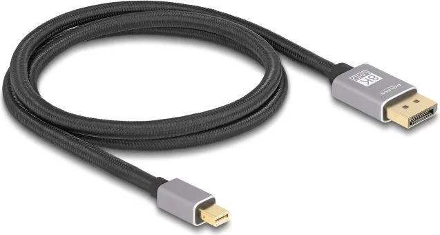 DELOCK καλώδιο mini DisplayPort σε DisplayPort 81091, 8K/60Hz, 32.4 Gbps, 1m, μαύρο — εικόνα 2
