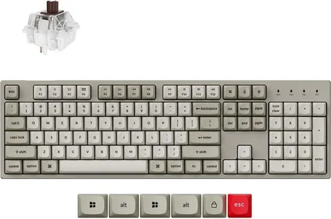 Keychron C2 Pro (C2PX-M3) QMK/VIA Mechanical Brown Switch -8K Polling Rate HotSwap 100% US Retro RGB